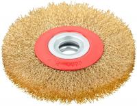 Корщетка-колесо стальная латунированная волнистая проволока 125мм FIT 39012