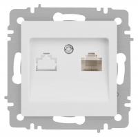 Розетка Accent 6-303-01М информационная RJ45 IP20 СУ бел. матов. Intro Б0063625