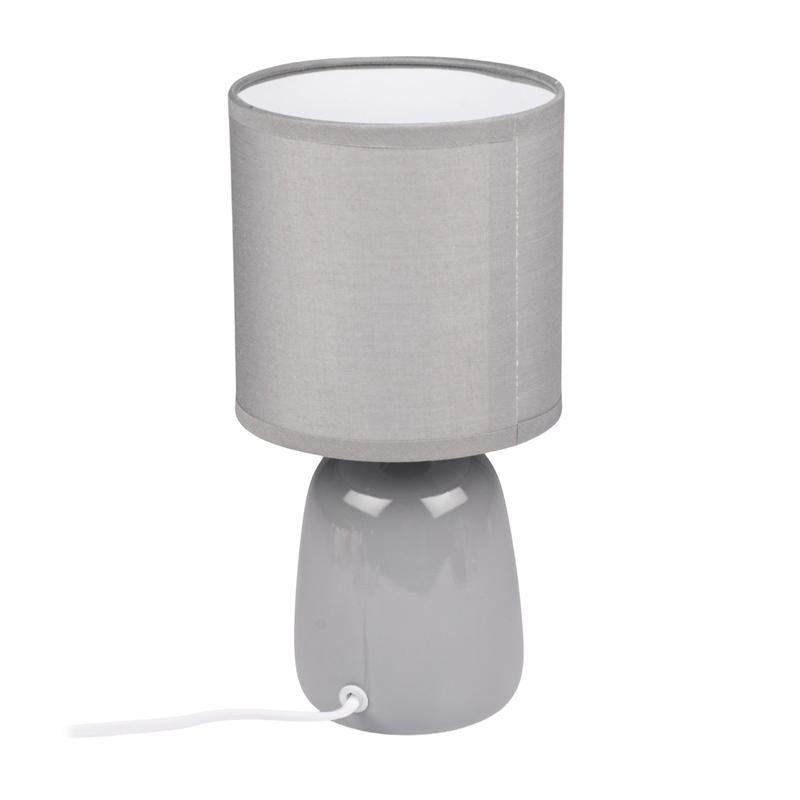 Светильник настольный JH2-02-gy E14 IP20 130х130х255мм керамика; ткань; PVC-пластик сер. JazzWay 5062320