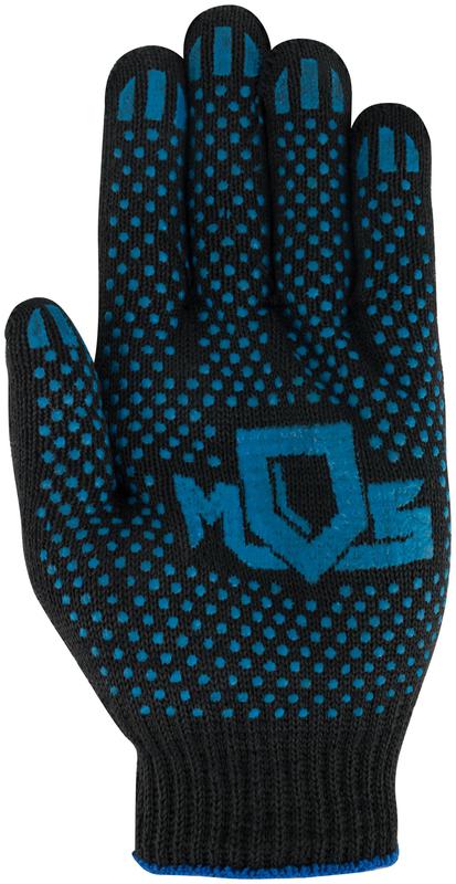 Перчатки вязаные упрочненные (5 нитей) х/б с ПВХ черн. 12497