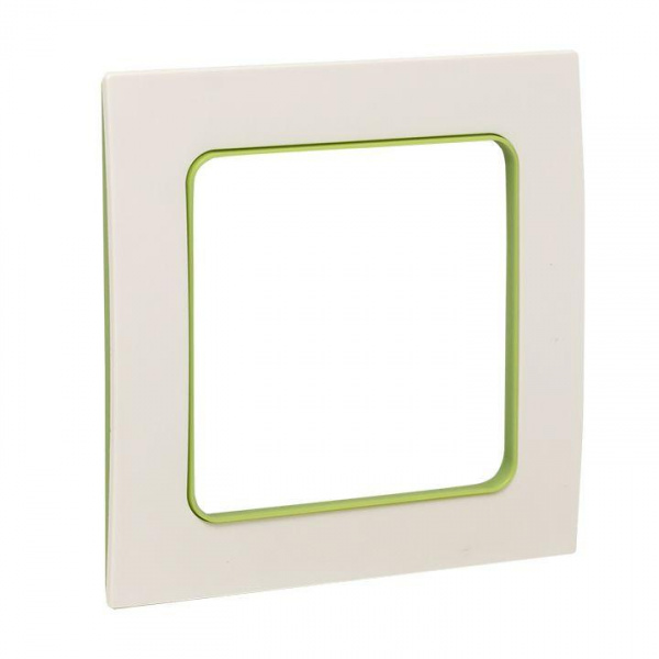 Рамка 1-м Стокгольм бел. с линией цвета зел. PROxima EKF EXM-G-302-20